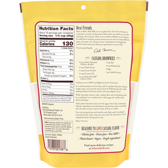 Bob's Red Mill Grain Free Cassava Flour Gluten Free 567g