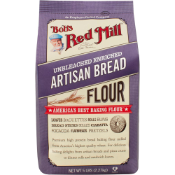Bob's Red Mill Unbleached Artisan Bread Flour Non GMO, 5L (2.27 Kg), Pack Of 6 Bob's Red Mill Unbleached Artisan Bread Flour Non GMO, 5L (2.27 Kg), Pack Of 6