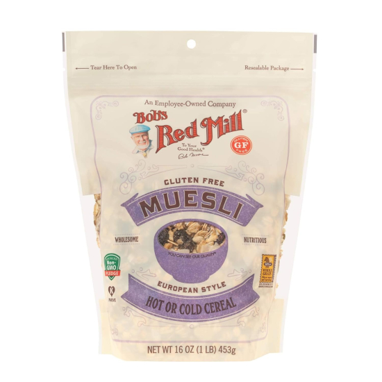 Bob's Red Mill Gluten Free Muesli, Hot or Cold Cereal, Non-GMO, 453g