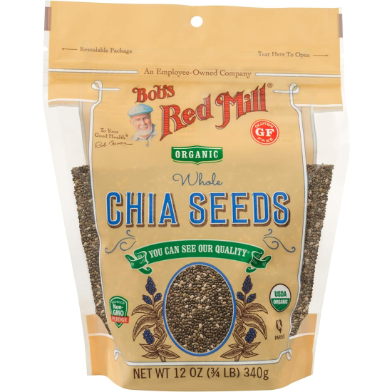 Bob's Red Mill Organic Whole Chia Seeds, Gluten Free, Non-GMO 340g