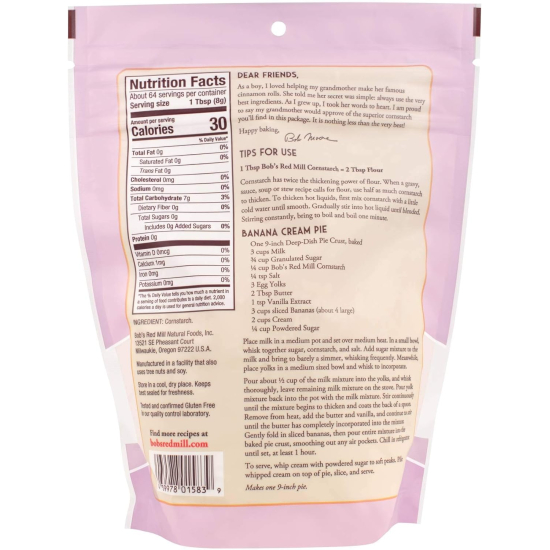 Bob's Red Mill Corn Starch  18 Oz (510g)