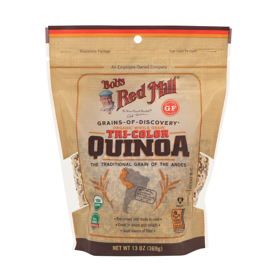 Bob's Red Mill Organic Whole Grain Tricolor Quinoa Grains Gluten Free Non-GMO 369g, Pack Of 