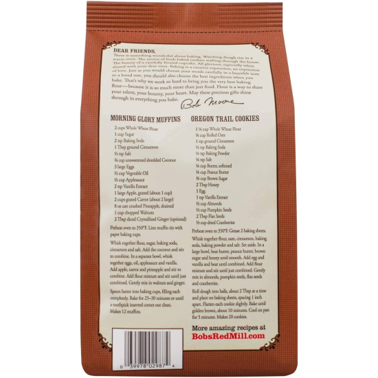 Bob's Red Mill Organic Whole Wheat Flour 5 Lbs