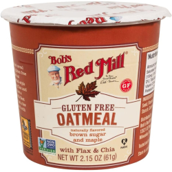 Bob's Red Mill Gluten Free Oatmeal Cup-Brown Sugar & Maple With Flax & Chia, Non-GMO 2.15 Oz (61g), Pack Of 12 Bob's Red Mill Gluten Free Oatmeal Cup-Brown Sugar & Maple With Flax & Chia, Non-GMO 2.15 Oz (61g), Pack Of 12