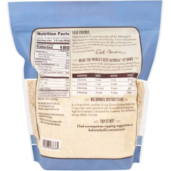 Bob's Red Mill Rolled Oats Quick Cooking, Gluten Free, Non-GMO 28 Oz (794g), Pack Of 6 Bob's Red Mill Rolled Oats Quick Cooking, Gluten Free, Non-GMO 28 Oz (794g), Pack Of 6