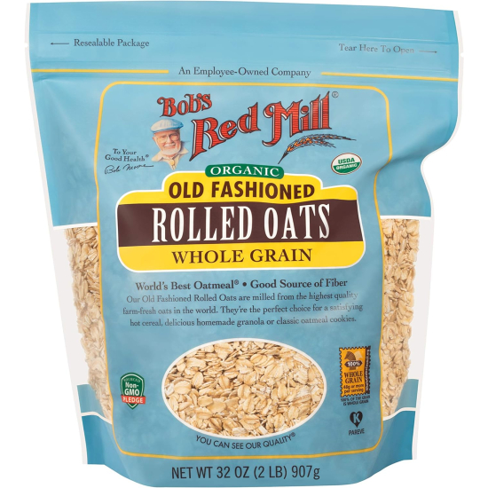 Bob's Red Mill Organic Old Fashioned Rolled Oats Whole Grain, Non-GMO 907g