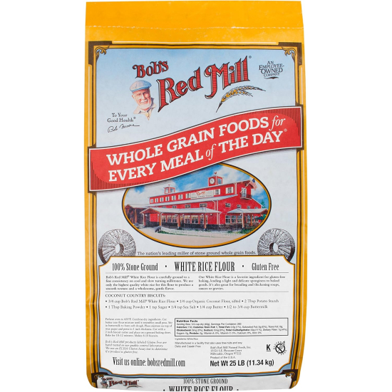 Bob's Red Mill Gluten Free White Rice Flour, 25 Pound