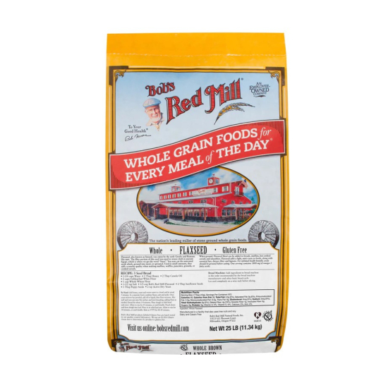Bob's Red Mill Raw Whole Brown Flaxseed, 25 Pound