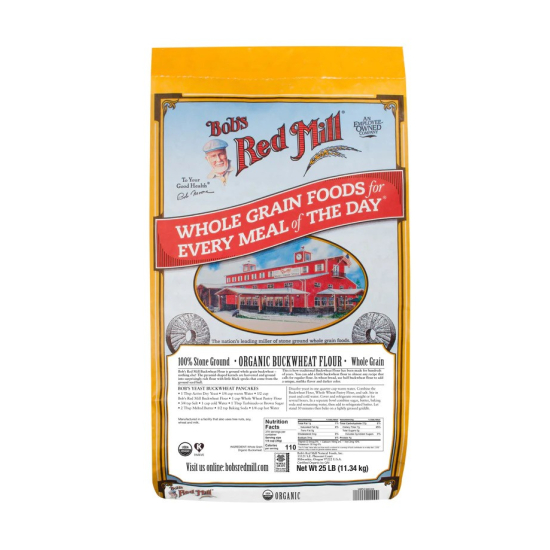 Bob's Red Mill Organic Whole Grain Buckwheat Flour, 25 Pound