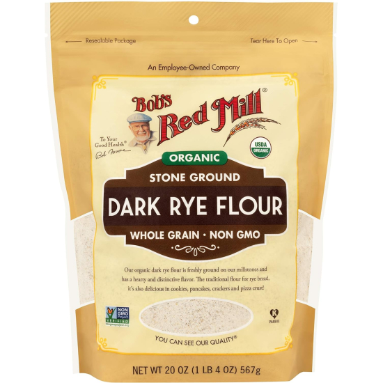 Bob's Red Mill Organic Whole Grain Dark Rye Flour, Non-GMO 567g