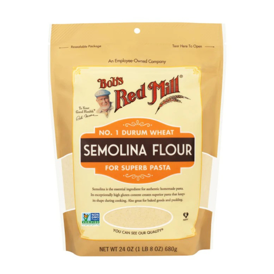 Bob's Red Mill Semolina Flour N0.1 Durum Wheat, Gluten Free, 680g