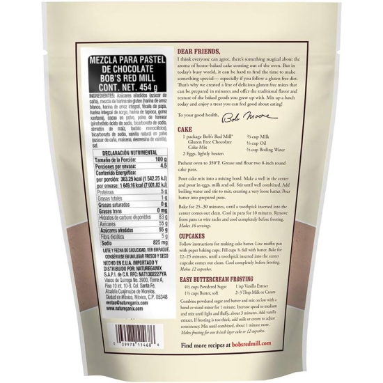 Bob's Red Mill Chocolate Cake Mix, Gluten Free 454g