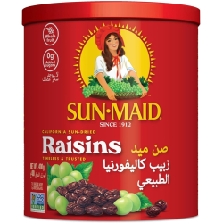 Sun-Maid California Sun-Dried Raisins in Resealable Canister 400g Sun-Maid California Sun-Dried Raisins in Resealable Canister 400g