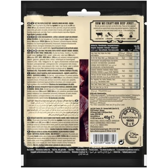 Jack Link’s Beef Jerky Original High Protein Meat Snack Dried Halal Beef 40g