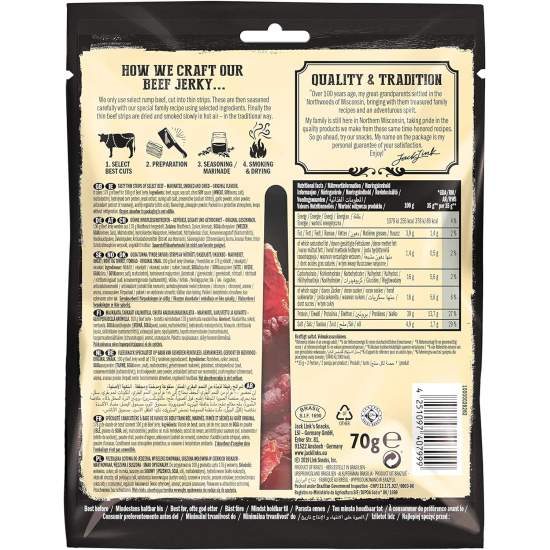 Jack Link’s Beef Jerky Original High Protein Meat Snack Dried Halal Beef 70g