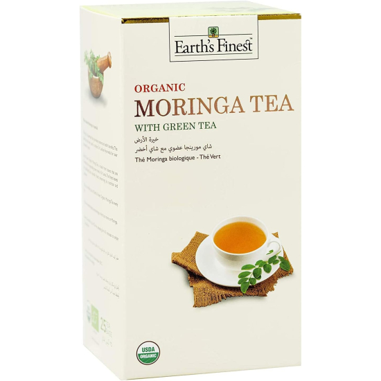 Earth's Finest Organic Moringa Tea/Green Tea - 1.5G X 25