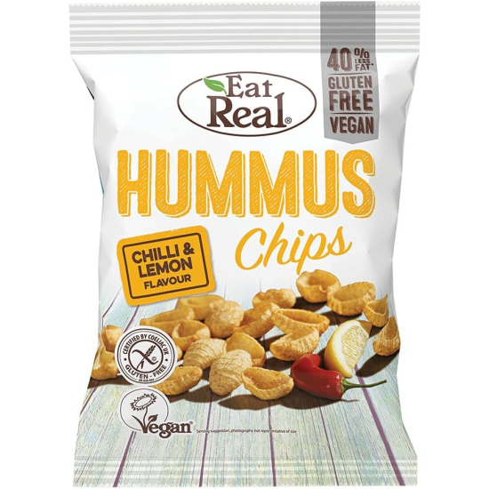 Eat Real Hummus Chips Chilli & Lemon 135g Gluten Free and Vegan