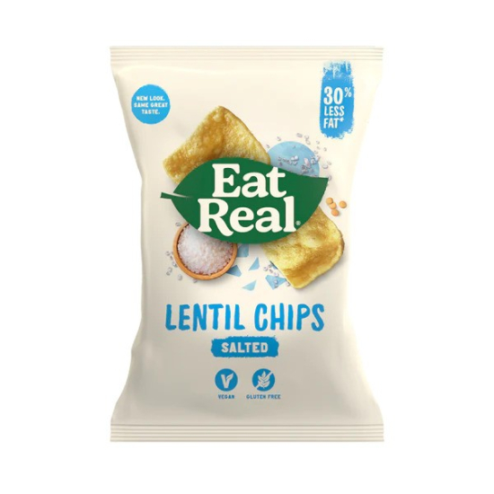 Eat Real Lentil Chips Sea Salt 113g Gluten Free and Vegan