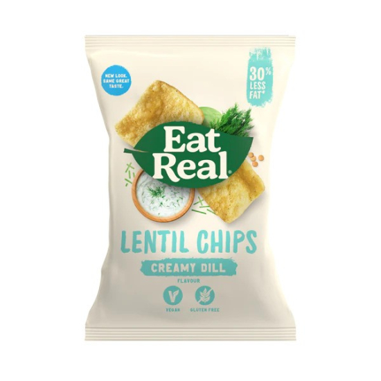 Eat Real Lentil Chips Creamy Dill 113g Gluten Free and Vegan