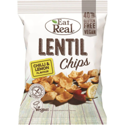 Eat Real Lentil Chips Chilli & Lemon 40g Gluten Free and Vegan, Pack Of 10 Eat Real Lentil Chips Chilli & Lemon 40g Gluten Free and Vegan, Pack Of 10