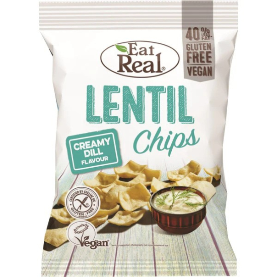 Eat Real Lentil Chips Creamy Dil 40g Gluten Free and Vegan