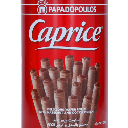 Caprice Classic Hazelnut and Cocoa Cream Wafer Rolls, 250g, Pack Of 6