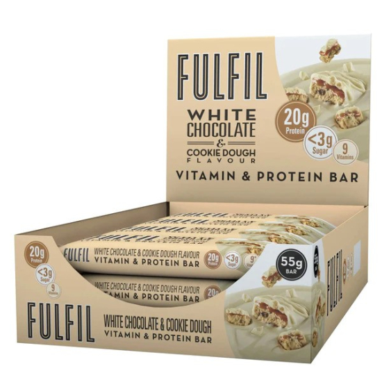 Fulfil White Chocolate And Cookie Dough Vitamin And Protein Bar 15 x 55g