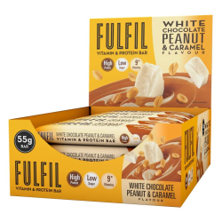 Fulfil White Chocolate Peanut & Caramel Flavour ,Low Sugar, High Protein, With 9 Vitamins,15x55g Fulfil White Chocolate Peanut & Caramel Flavour ,Low Sugar, High Protein, With 9 Vitamins,15x55g