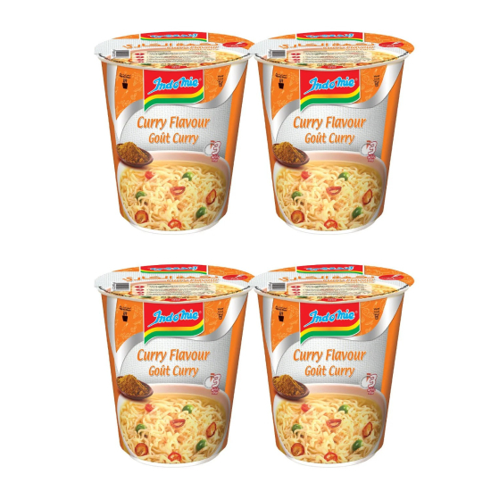 Indomie Instant Cup Noodles, Gout Curry Flavour 60g (Pack of 4)