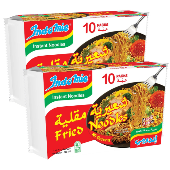 Indomie Instant Fried Noodles (Pack of 20 - 80g Each)