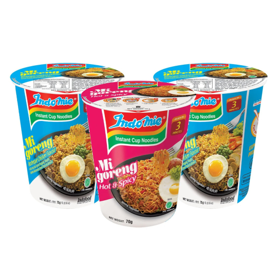 Indomie Mixed Mi Goreng Instant Cup Fried Noodles,75g (Pack of 3)