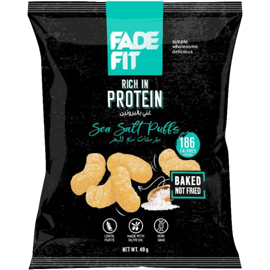 Fade Fit Sea Salt Puffs, Rich in Protein, Baked, Non Gmo 40g