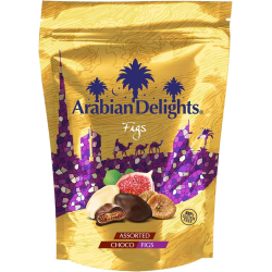 Arabian Delights Choco Figs Assorted 250g Pouch, Pack Of 6 Arabian Delights Choco Figs Assorted 250g Pouch, Pack Of 6