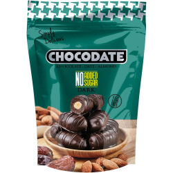 Chocodate No Added Sugar Dark Chocolate 230g, Pack Of 6 Chocodate No Added Sugar Dark Chocolate 230g, Pack Of 6