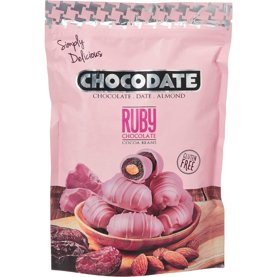 Chocodate Exclusive Ruby Handmade Treat Rich Silky Chocolate Pouch 230g