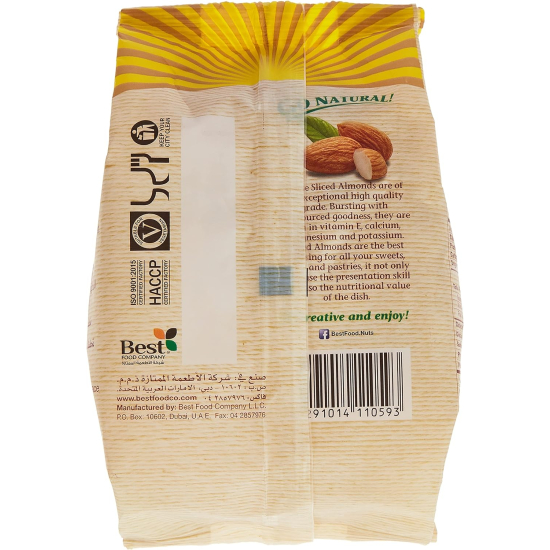 Best Pure & Natural Almonds Sliced Bag 150g