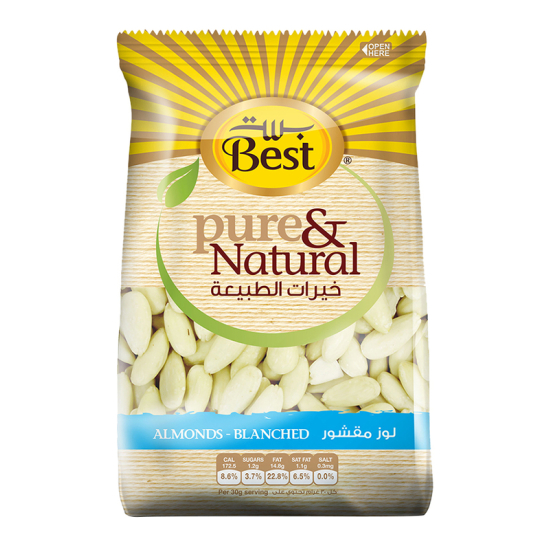 Best Pure & Natural Almonds Blanched Bag 325g