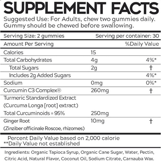 Fade Fit Turmeric Ginger Gummies 193g