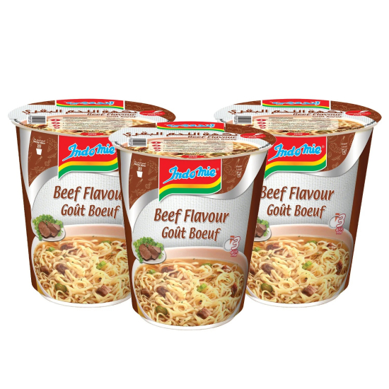Indomie Instant Noodles, Halal Certified, Beef Flavour  60g (Pack of 3)
