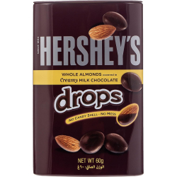 Hershey's Drops Almond with Milk Chocolate in Tin 60g, Pack Of 12