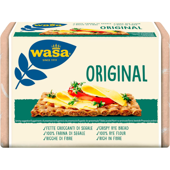 Wasa Original Whole Grain Healthy Crispbread Crackers 275g