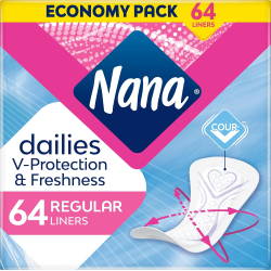 Nana Panty Liners Duo Normal (64pcs), Pack Of 4 Nana Panty Liners Duo Normal (64pcs), Pack Of 4