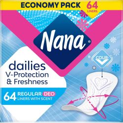 Nana Panty Liners Duo Normal Scented (64pcs), Pack Of 4 Nana Panty Liners Duo Normal Scented (64pcs), Pack Of 4