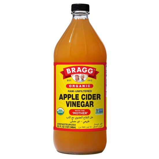 Bragg Organic Apple Cider Vinegar, Raw & Unfiltered, Unpasteurized, Non GMO, 946 ml