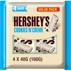 Hershey's Cookies 'n' Creme Chocolate Bar 4 x 160g, Pack Of 10 Hershey's Cookies 'n' Creme Chocolate Bar 4 x 160g, Pack Of 10