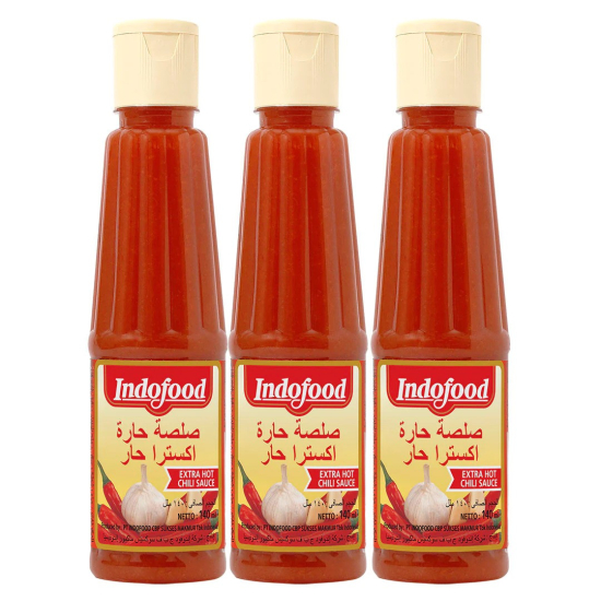 Indofood Extra Hot Chili Sauce 140 ml (Pack of 3)
