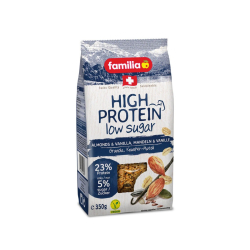 Familia High Protein, Almonds & Vanilla, Low Sugar, 23% Protein, Vegan 350g, Pack Of 6 Familia High Protein, Almonds & Vanilla, Low Sugar, 23% Protein, Vegan 350g, Pack Of 6