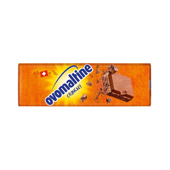 Ovomaltine Mini Crunchy Swiss Milk Chocolate Bar contains Cocoa solids 32%, 42g