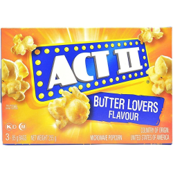 Act Ii Popcorn Butter Lovers 255g, Pack Of 8 Act Ii Popcorn Butter Lovers 255g, Pack Of 8