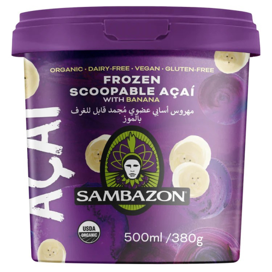 Sambazon Frozen Scoopable Acai With Banana 500 ml